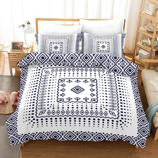 3D Blue Geometry Quilt Cover Set Bedding Set Pillowcases 168