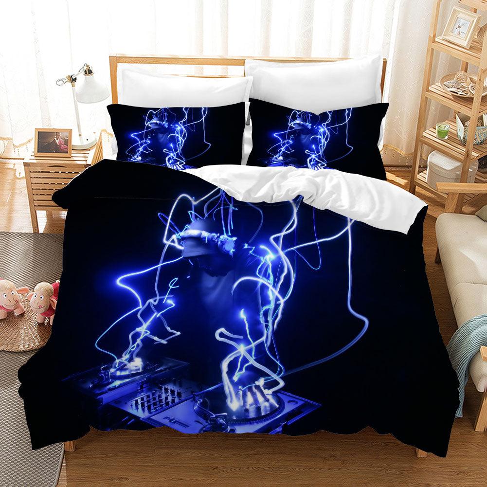 3D Blue Disc Jockey Music DJ Quilt Cover Set Bedding Set Pillowcases 73
