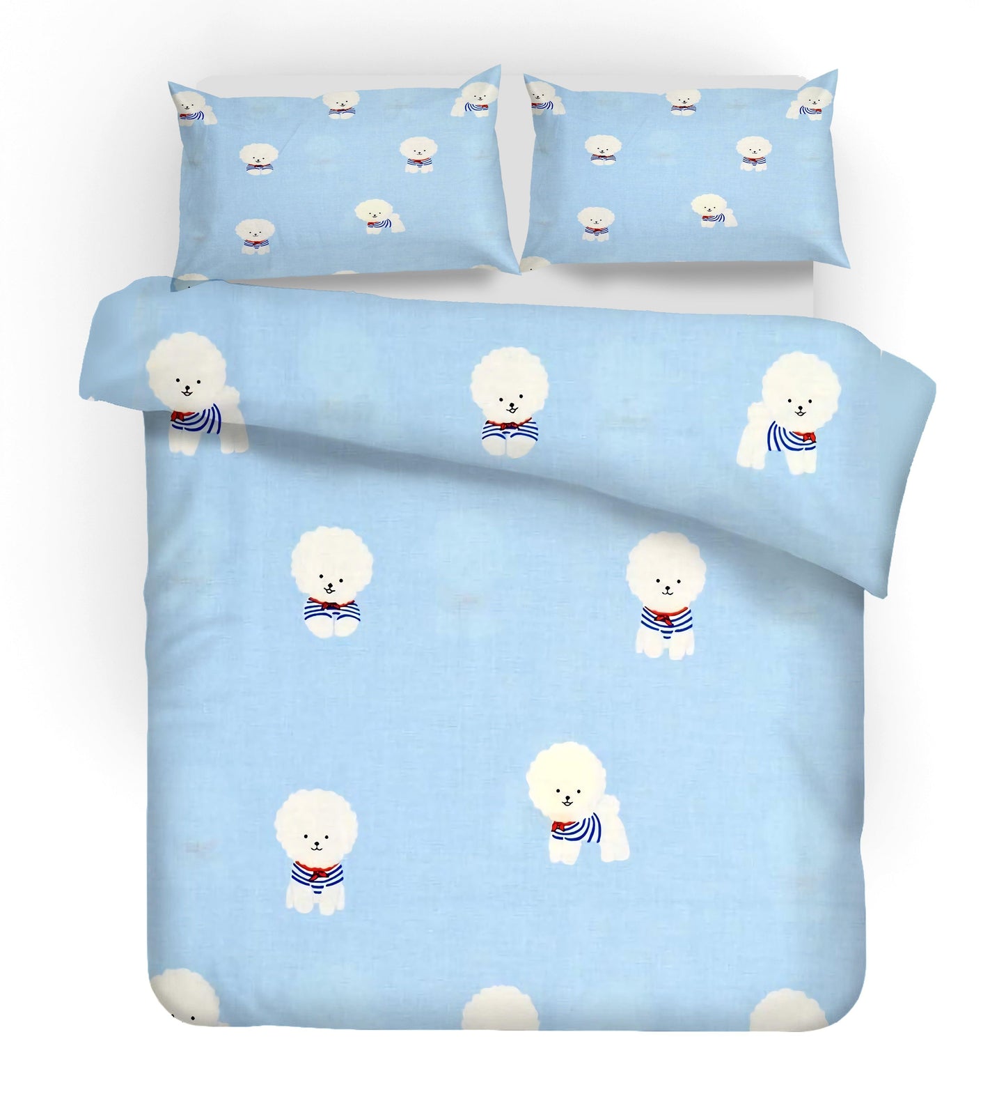 3D Cartoon Bichon Quilt Cover Set Bedding Set Pillowcases 94