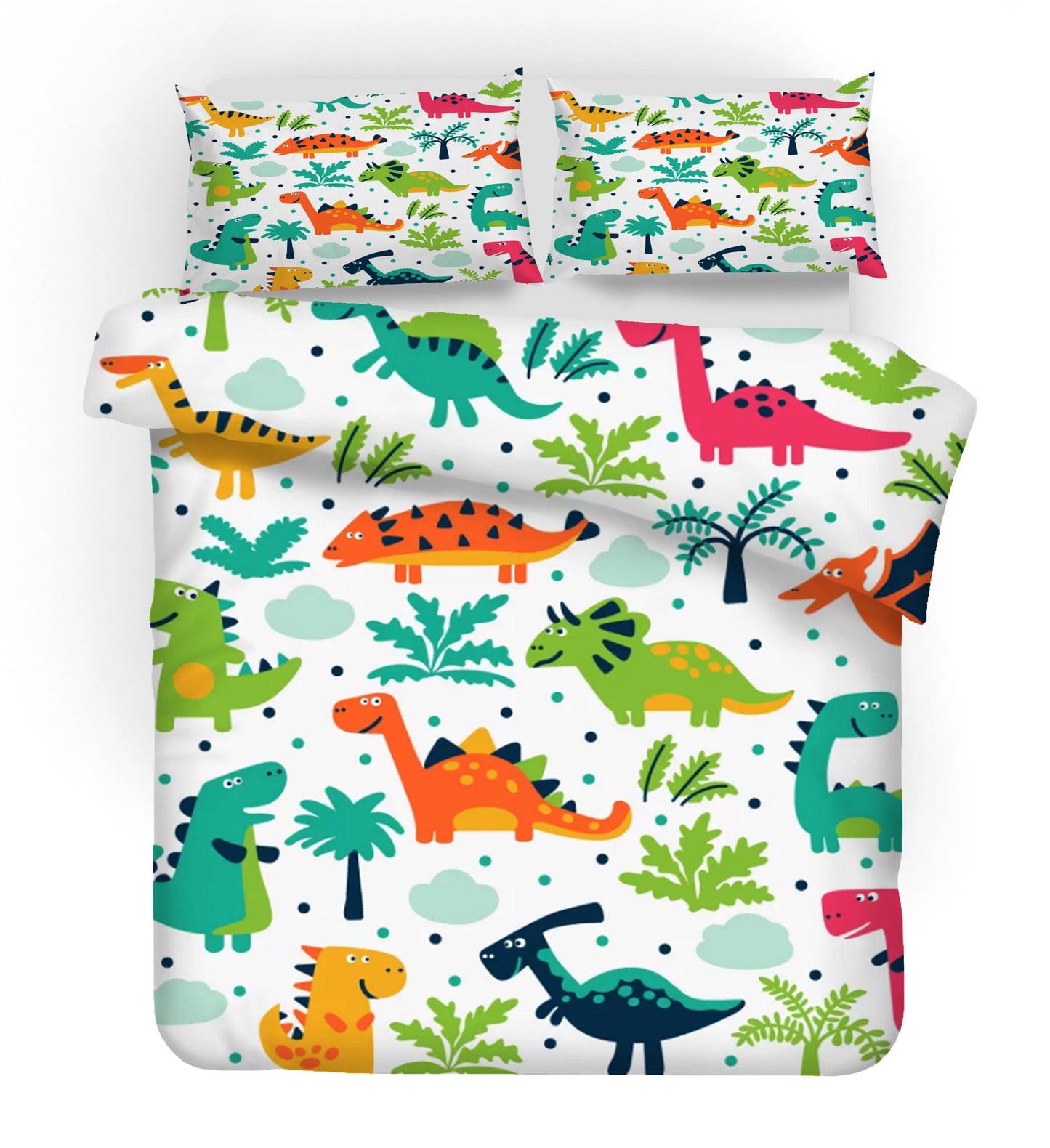3D Cartoon Animal Dinosaur Coconut Tree Quilt Cover Set Bedding Set Duvet Cover Pillowcases 49