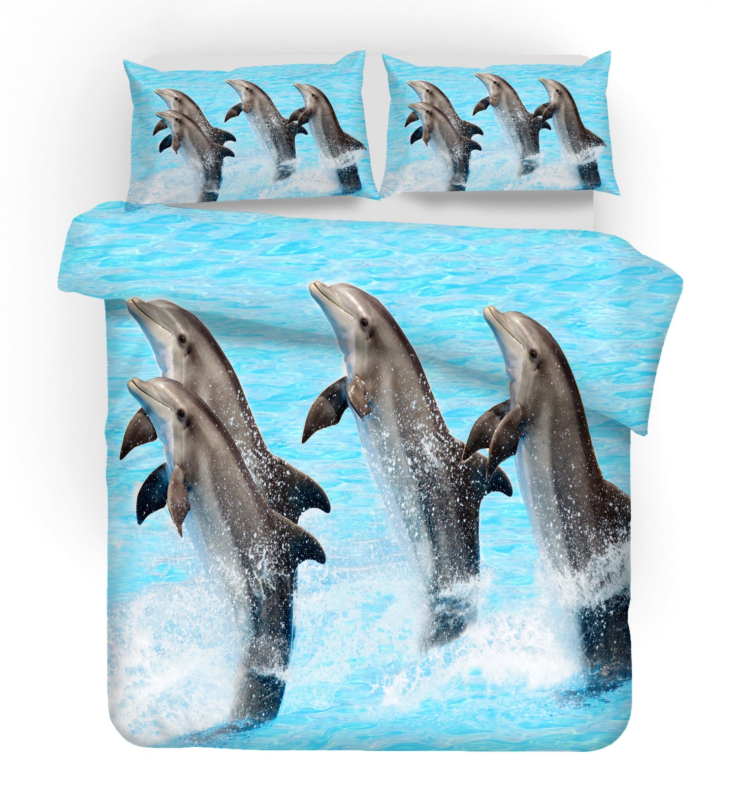 3D Blue Sea Animal Dolphin Quilt Cover Set Bedding Set Duvet Cover Pillowcases 28