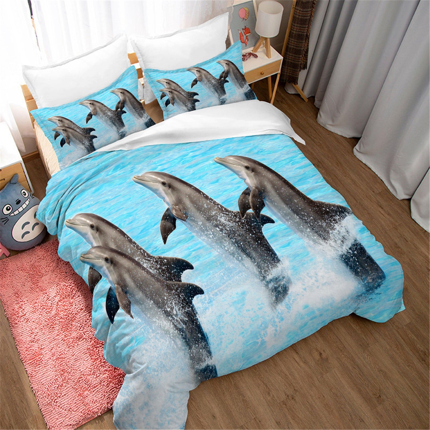 3D Blue Sea Animal Dolphin Quilt Cover Set Bedding Set Duvet Cover Pillowcases 28