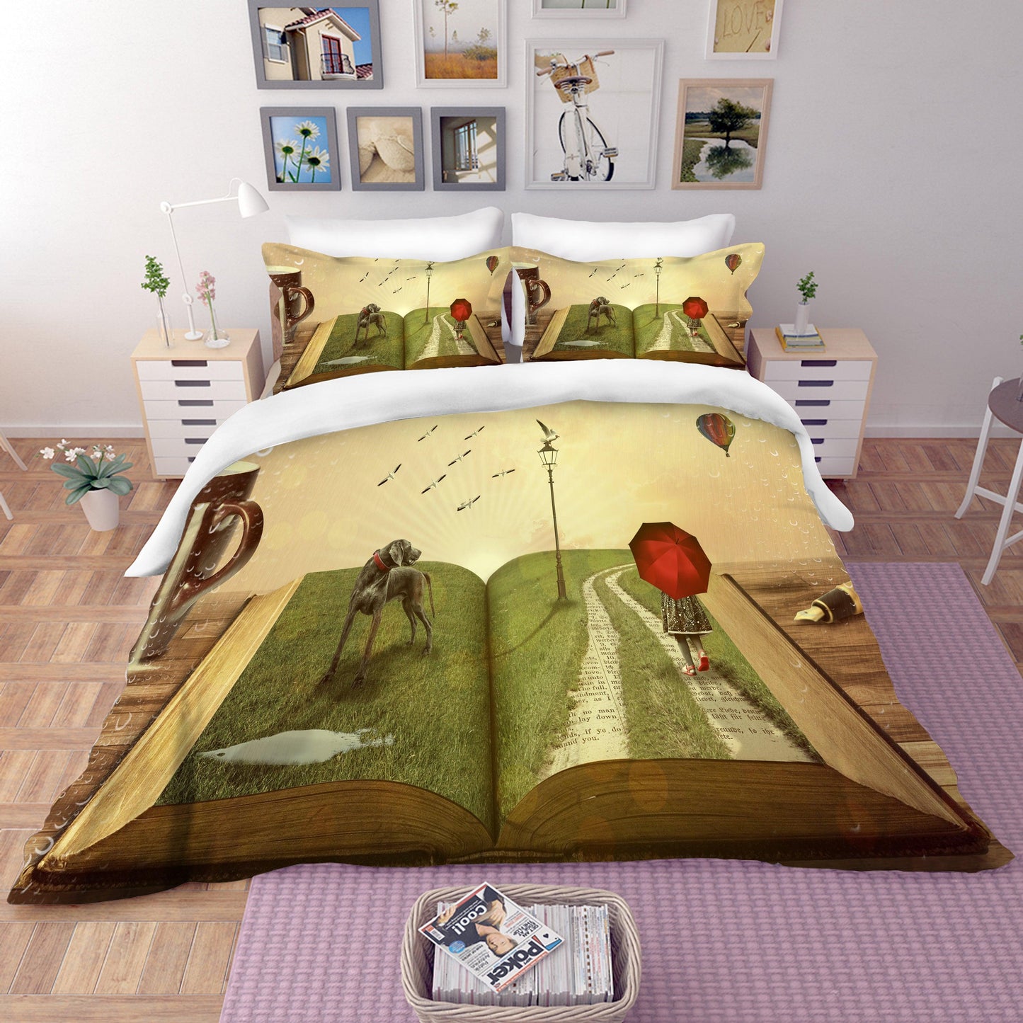 3D Abstract Book Road Quilt Cover Set Bedding Set Pillowcases 84