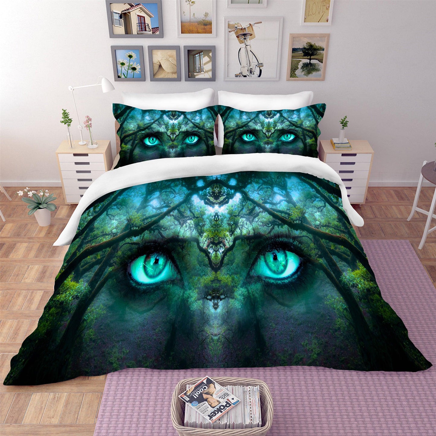3D Blue Elf Cat Quilt Cover Set Bedding Set Pillowcases 62