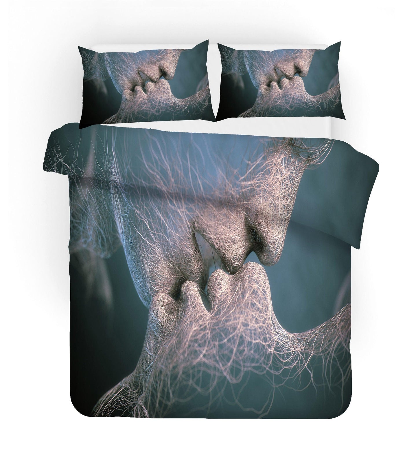 3D Abstract Kiss Quilt Cover Set Bedding Set Pillowcases 12