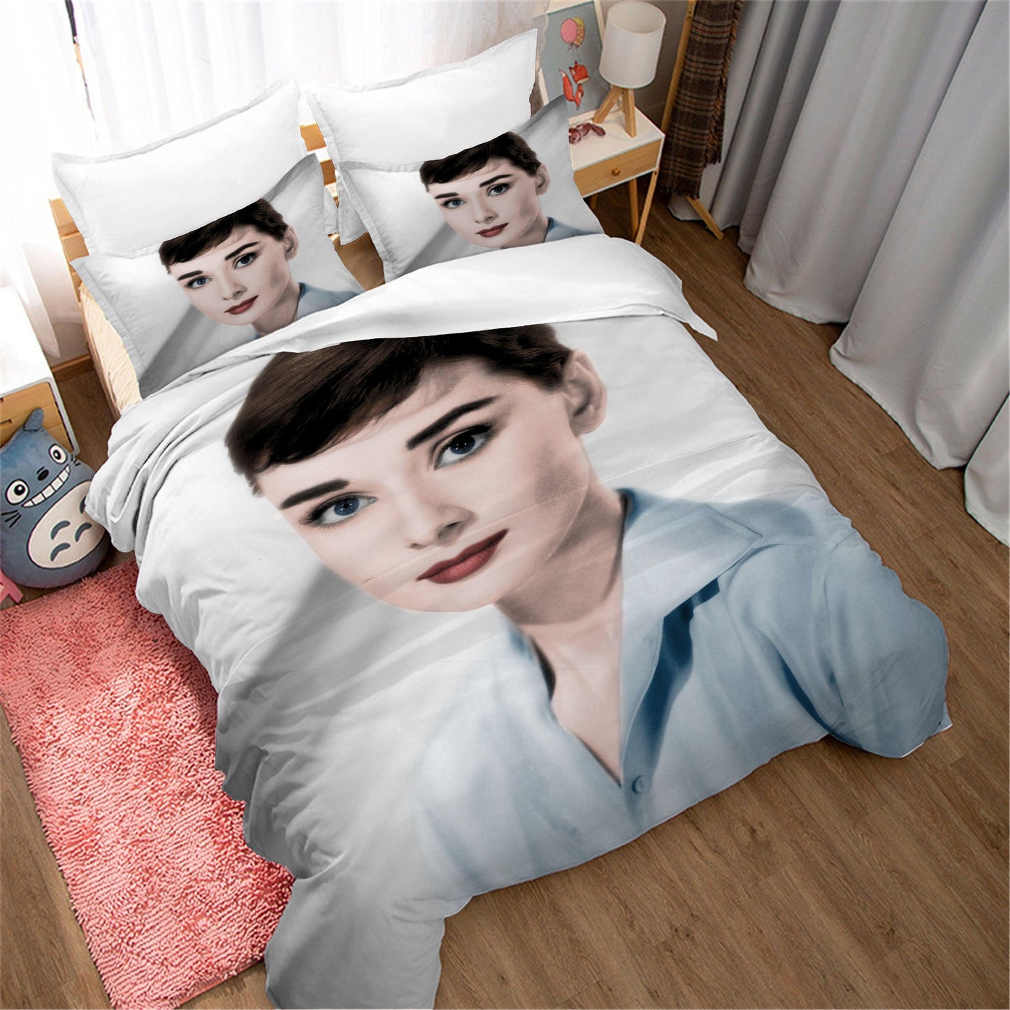 3D Audrey Hepburn Quilt Cover Set Bedding Set Duvet Cover Pillowcases SF24