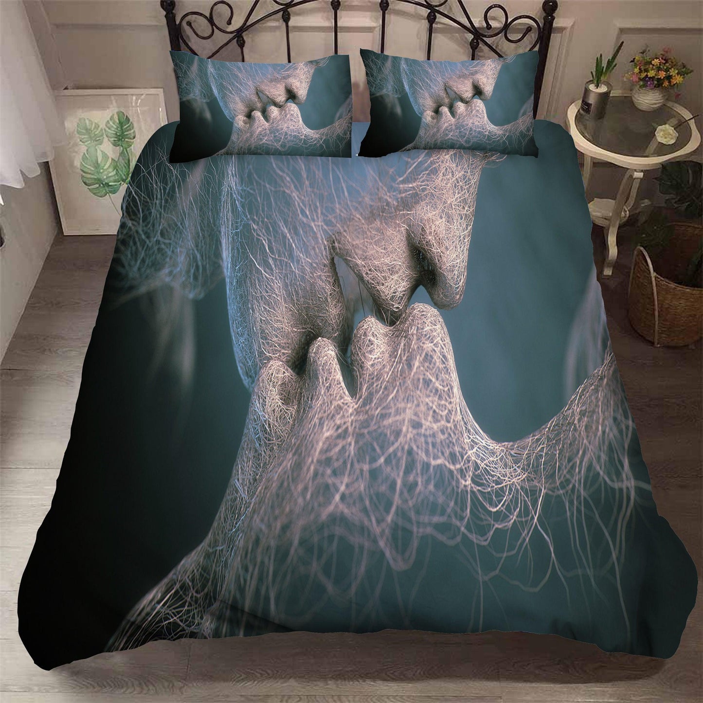 3D Abstract Kiss Quilt Cover Set Bedding Set Pillowcases 12