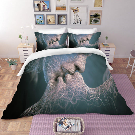 3D Abstract Kiss Quilt Cover Set Bedding Set Pillowcases 12