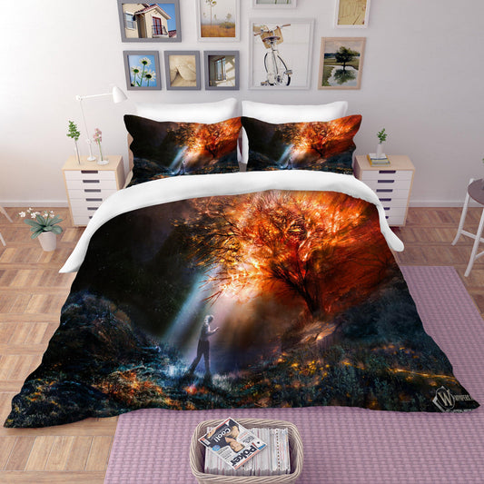 3D Autumn Forest Quilt Cover Set Bedding Set Pillowcases 66