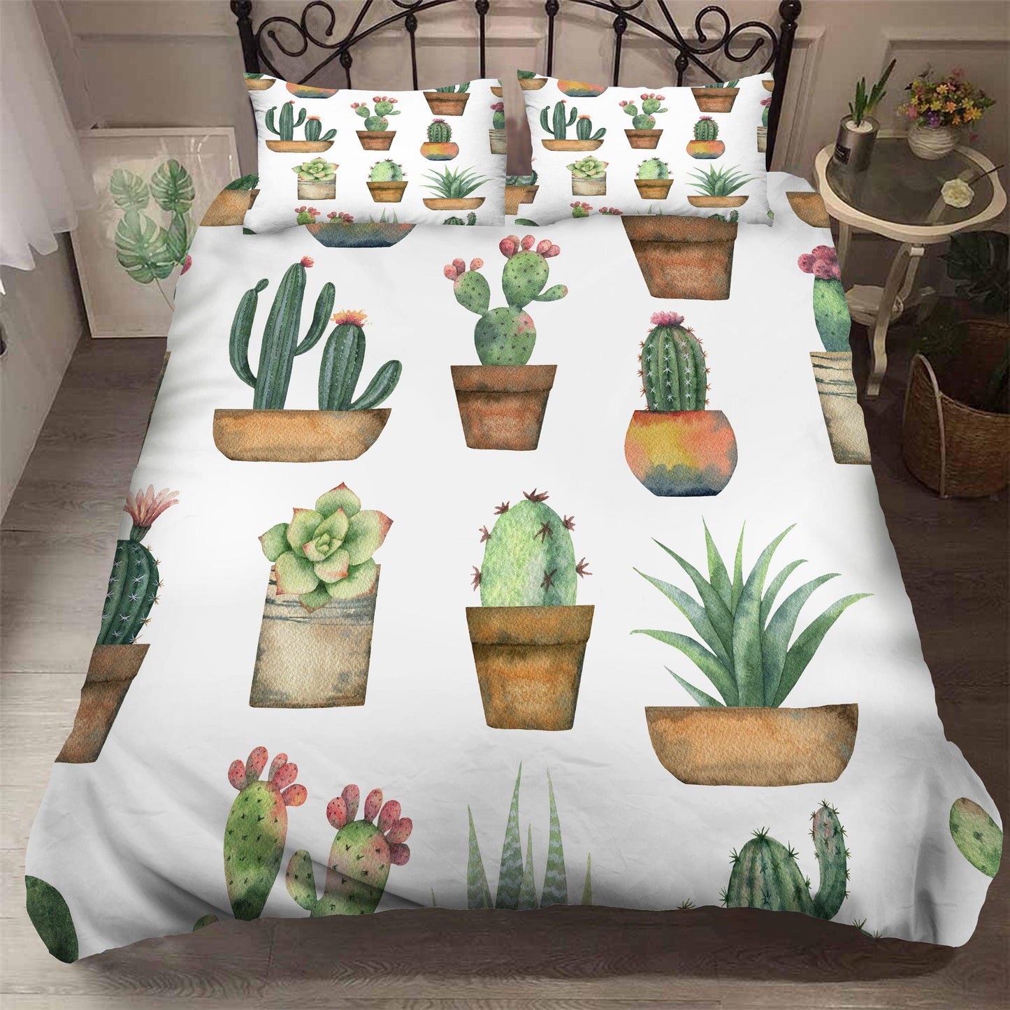 3D Cactus Potted Flower Quilt Cover Set Bedding Set Pillowcases 03