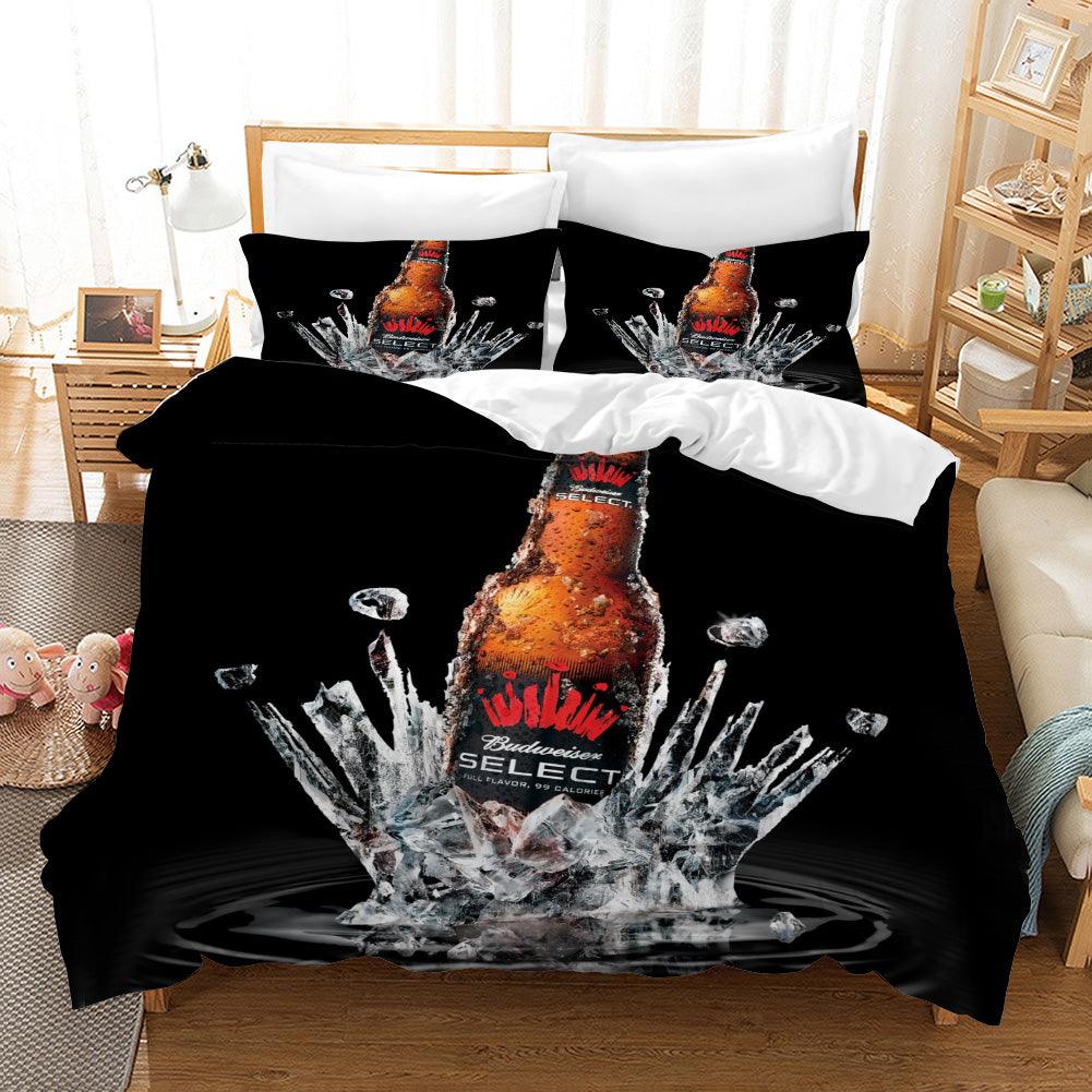 3D Black Beer Bottle Quilt Cover Set Bedding Set Pillowcases 92