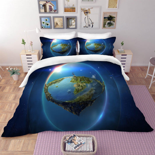 3D Blue Abstract Planet Quilt Cover Set Bedding Set Pillowcases 34