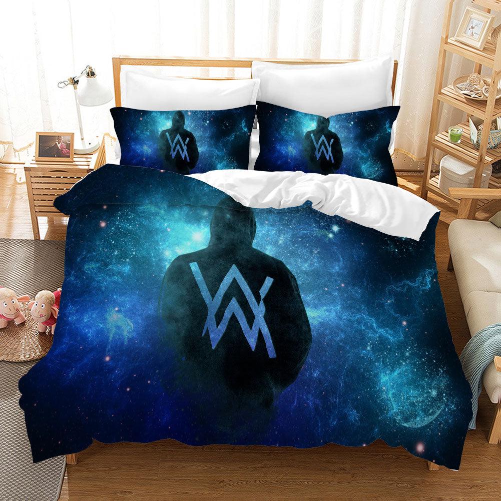 3D Blue Music DJ Disc Jockey Quilt Cover Set Bedding Set Pillowcases 75