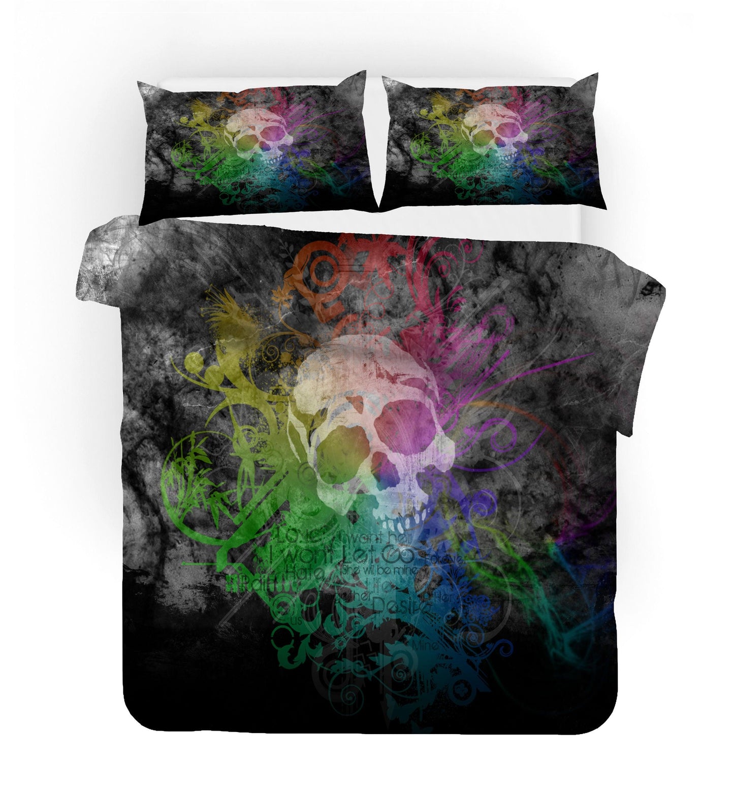 3D Abstract Skull Quilt Cover Set Bedding Set Pillowcases 46