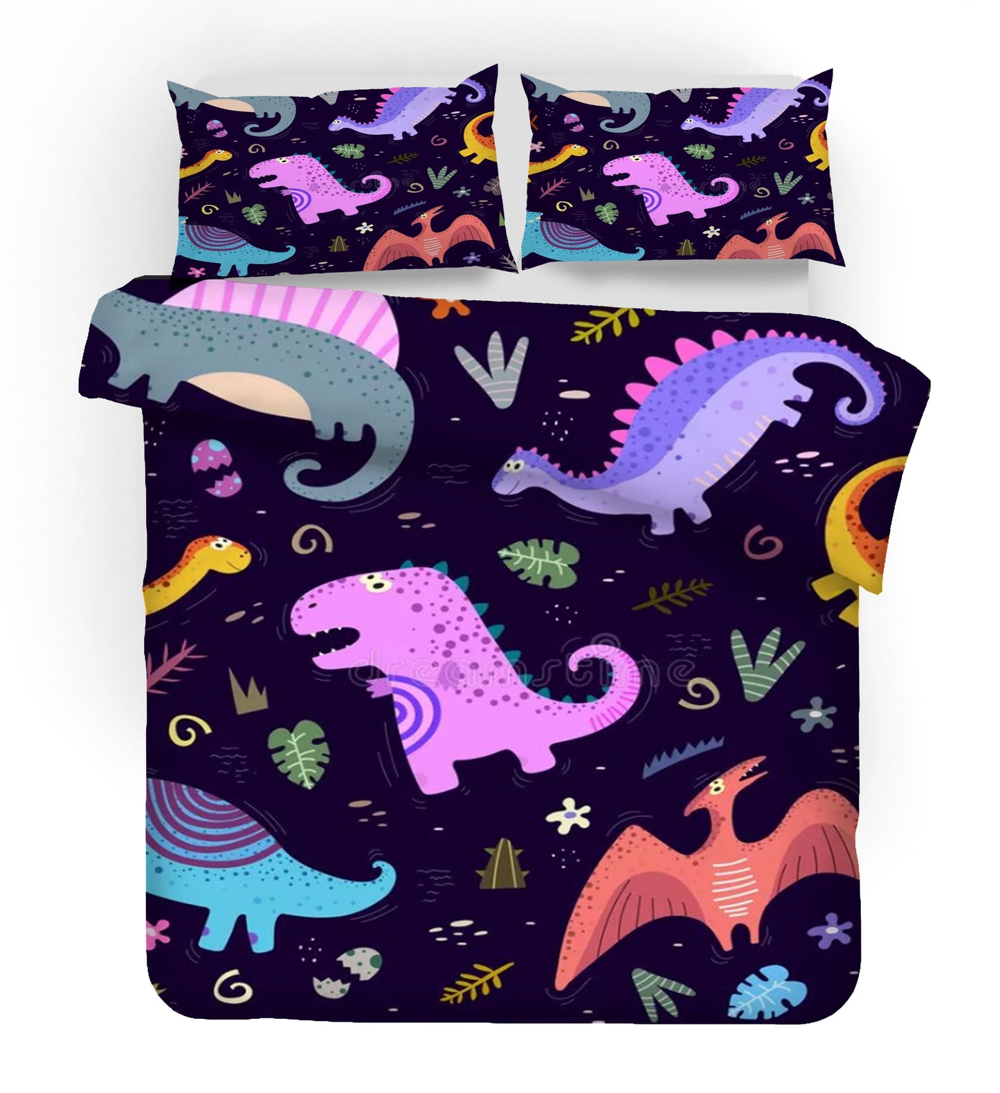 3D Cartoon Animal Dinosaur Black Quilt Cover Set Bedding Set Duvet Cover Pillowcases 52
