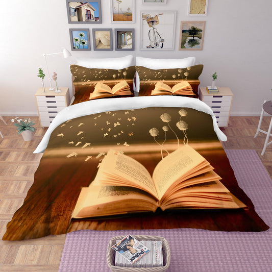 3D Book Butterfly Quilt Cover Set Bedding Set Pillowcases 69