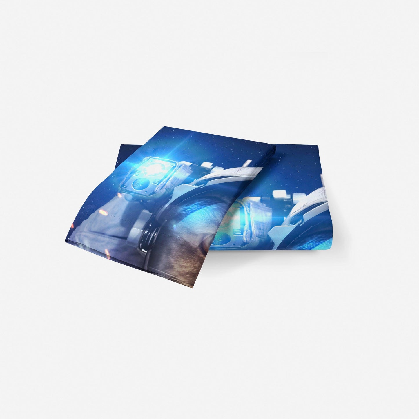 3D Blue Astronaut Cat Kitty Quilt Cover Set Bedding Set Duvet Cover Pillowcases SF50