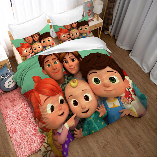 3D Cartoon Nursery Rhymes Pattern Quilt Cover Set Bedding Set Duvet Cover Pillowcases 60