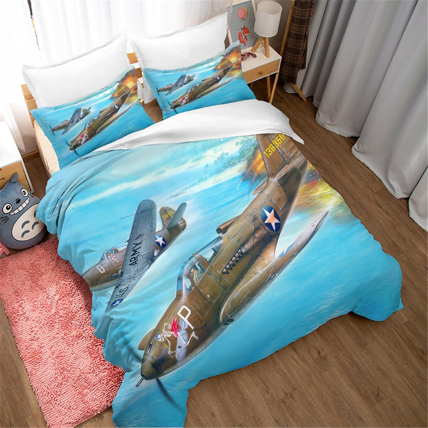 3D Airplane  Quilt Cover Set Bedding Set Duvet Cover Pillowcases WJ 1754