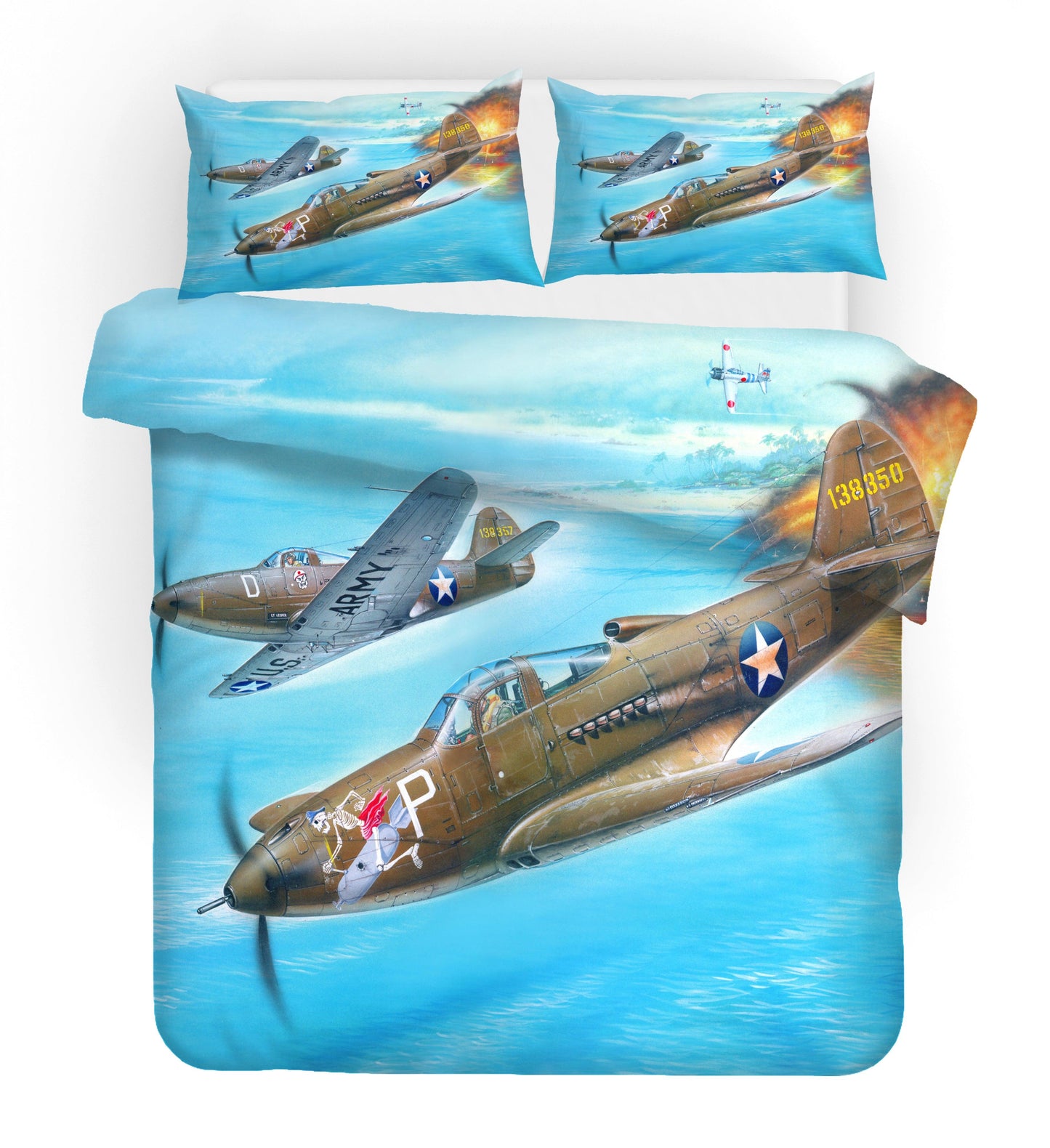 3D Airplane  Quilt Cover Set Bedding Set Duvet Cover Pillowcases WJ 1754