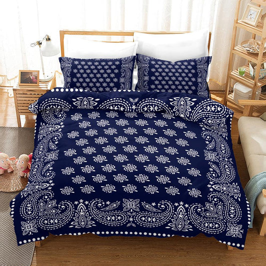 3D Blue Abstract Floral War Quilt Cover Set Bedding Set Pillowcases 173