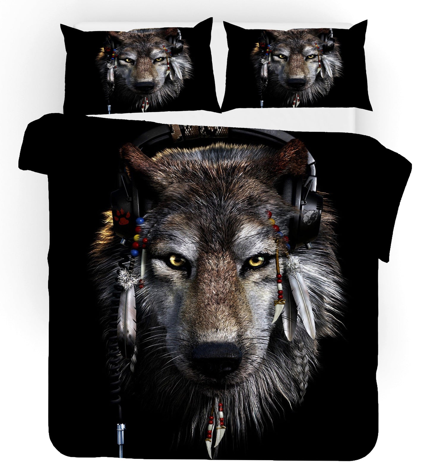 3D Black Wolf Quilt Cover Set Bedding Set Pillowcases 34