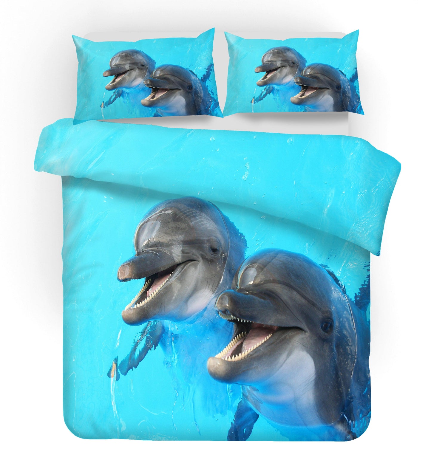 3D Blue Sea Animal Dolphin Quilt Cover Set Bedding Set Duvet Cover Pillowcases 33