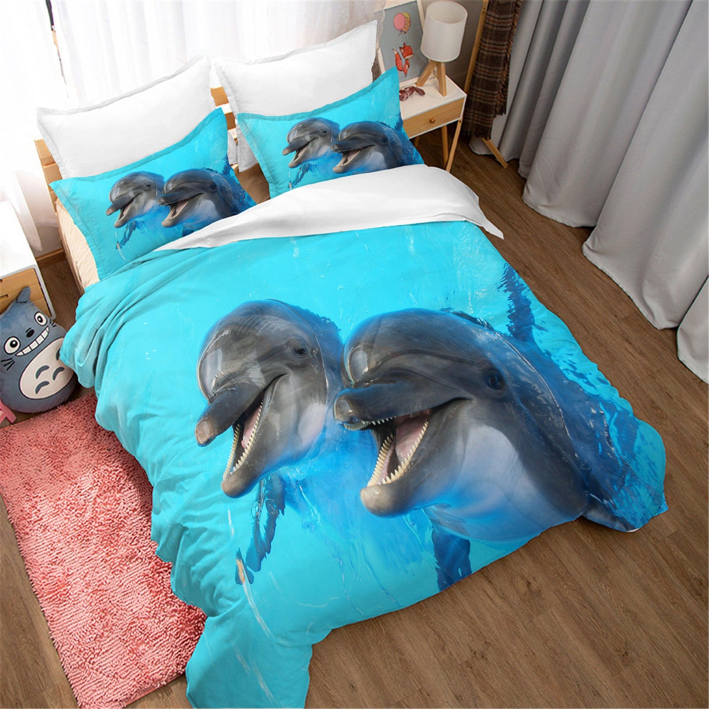 3D Blue Sea Animal Dolphin Quilt Cover Set Bedding Set Duvet Cover Pillowcases 33
