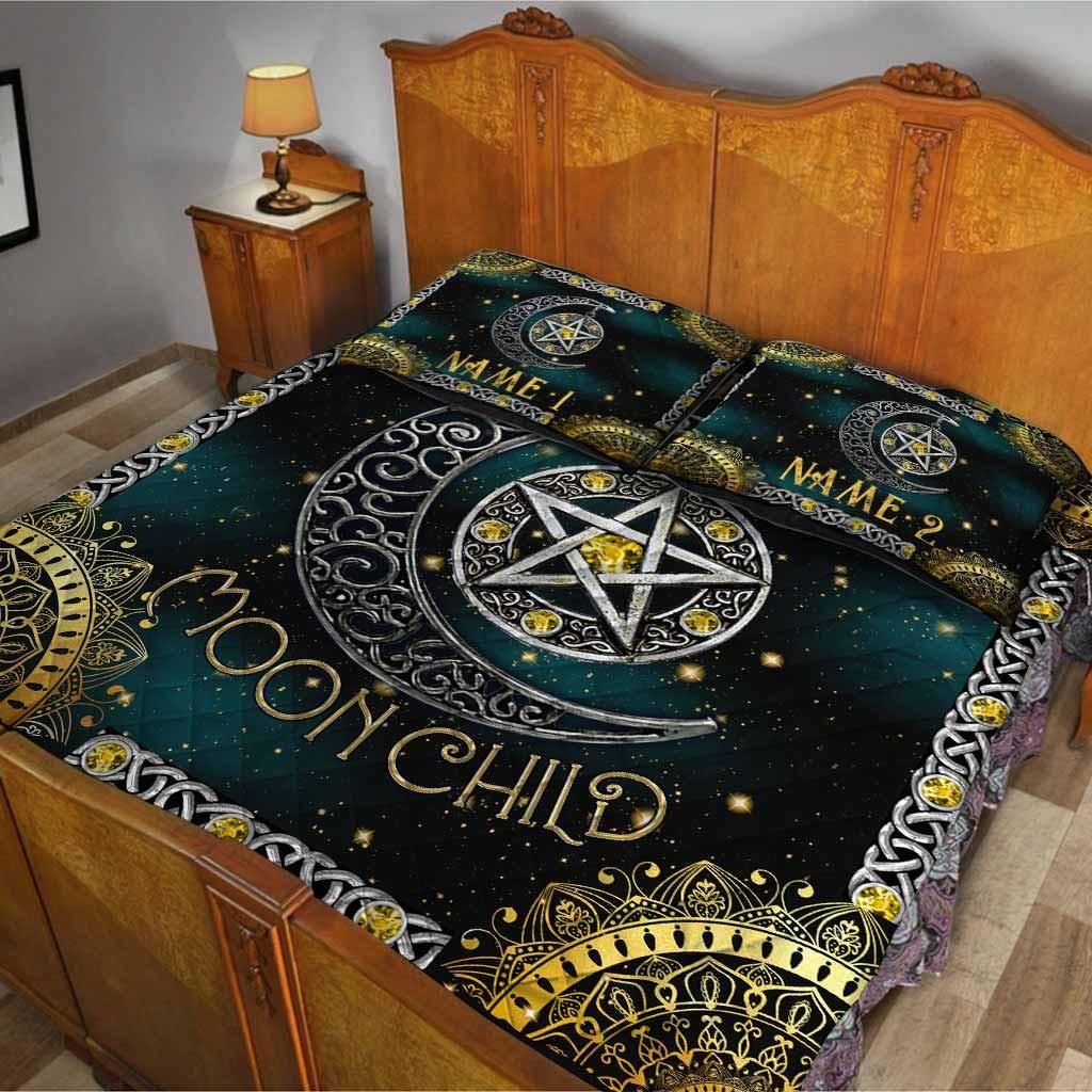 Custom Stay Wild Moon Child Witch - Personalized Quilt Bedding Set