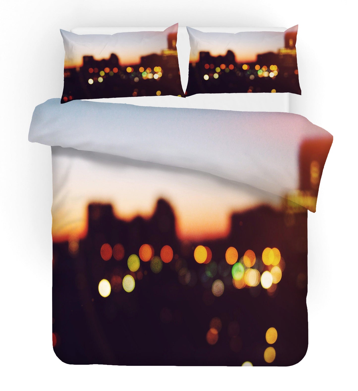 3D Blurry City Night View Quilt Cover Set Bedding Set Pillowcases 262