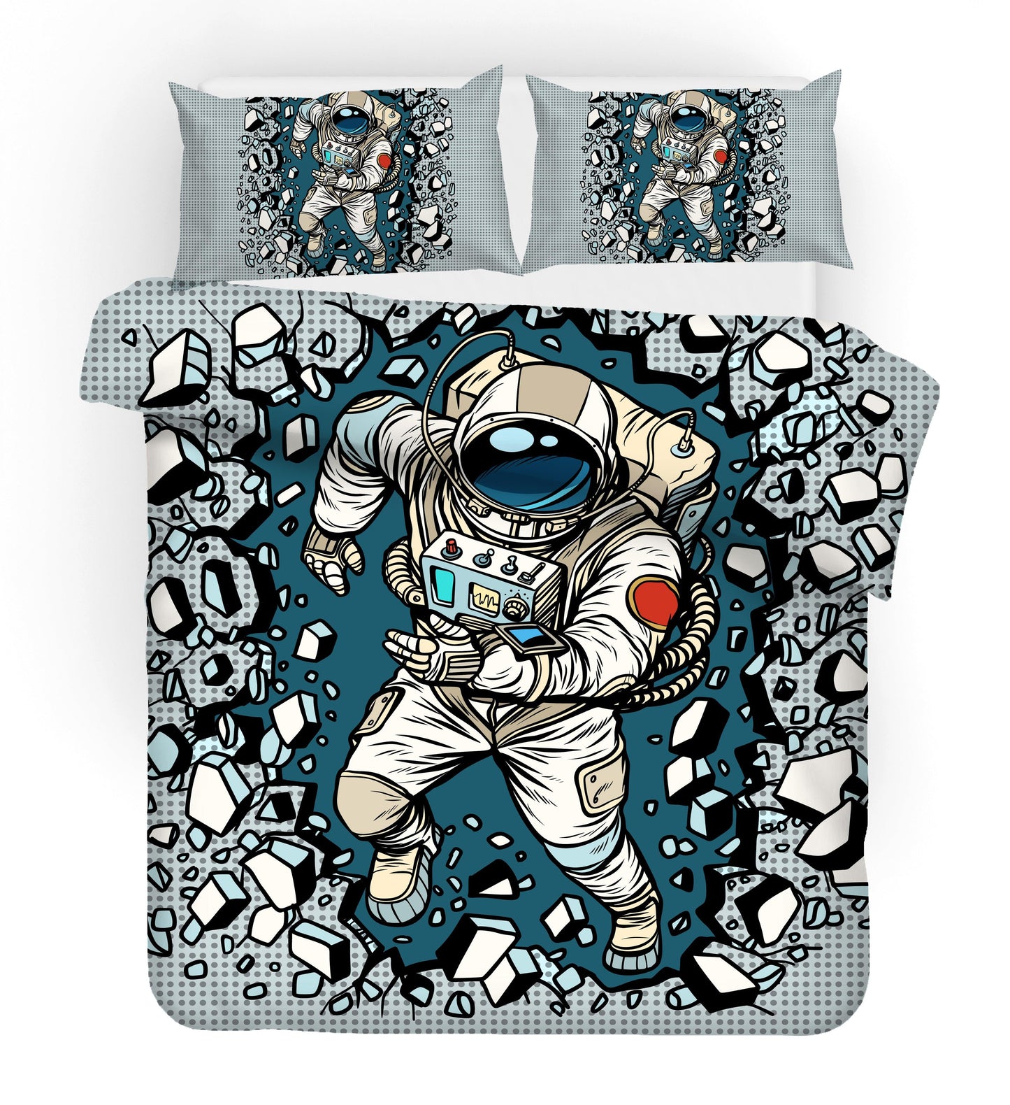 3D Cartoon Astronaut Quilt Cover Set Bedding Set Duvet Cover Pillowcases SF52