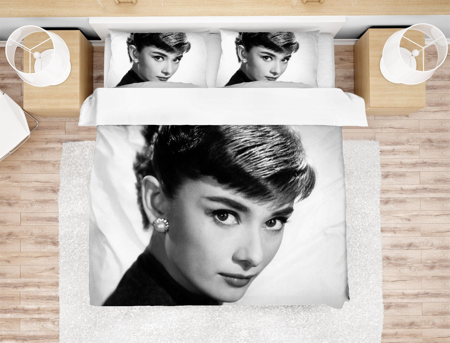 3D Audrey Hepburn Quilt Cover Set Bedding Set Duvet Cover Pillowcases SF29