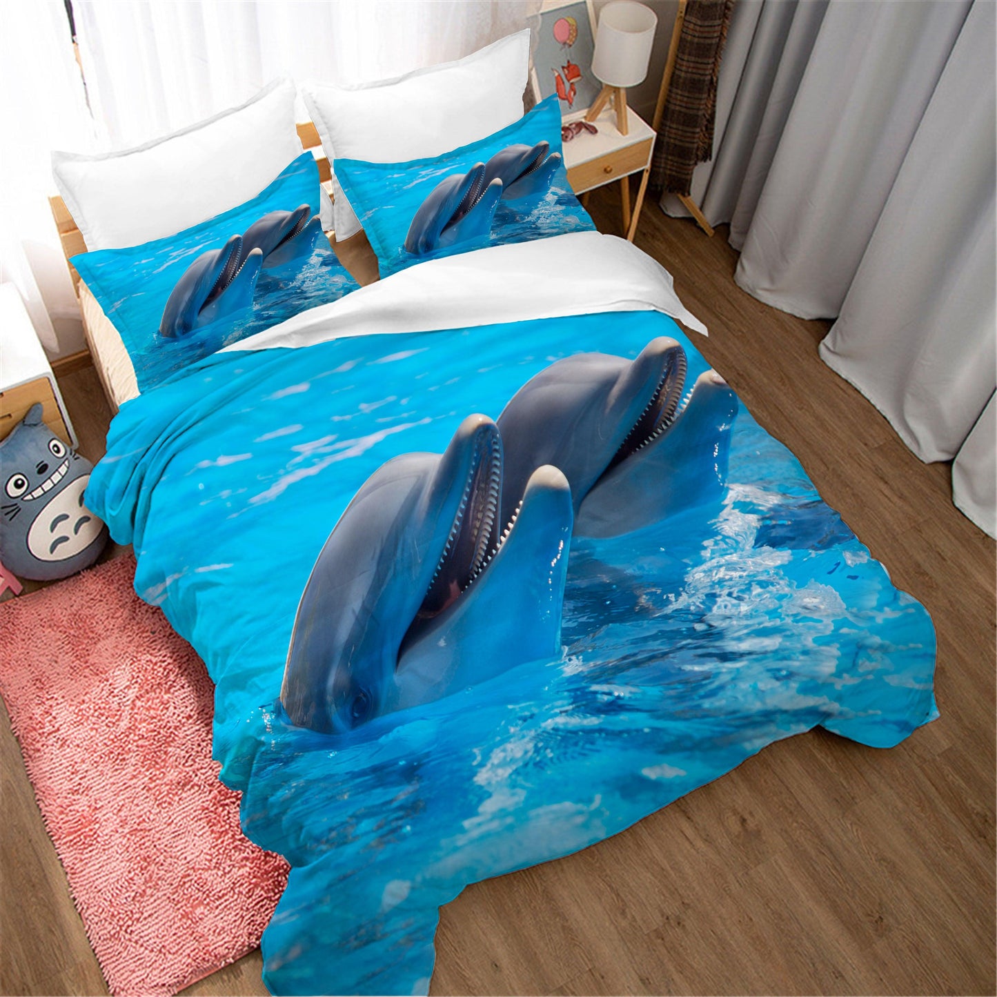 3D Blue Sea Animal Dolphin Quilt Cover Set Bedding Set Duvet Cover Pillowcases 34