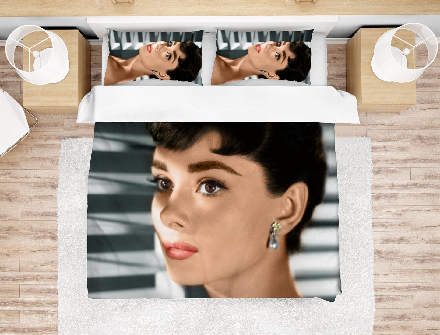 3D Audrey Hepburn Quilt Cover Set Bedding Set Duvet Cover Pillowcases SF30