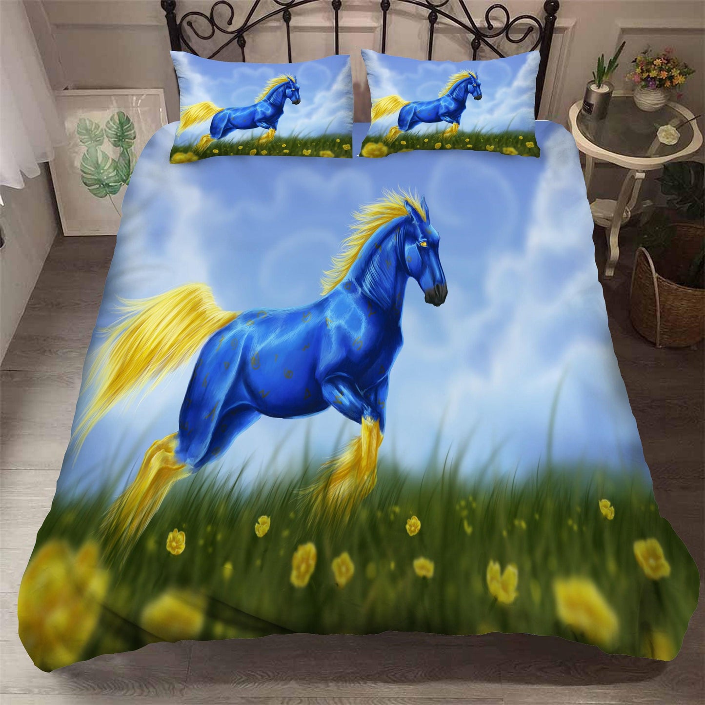 3D Blue Myth Horse Quilt Cover Set Bedding Set Pillowcases 34