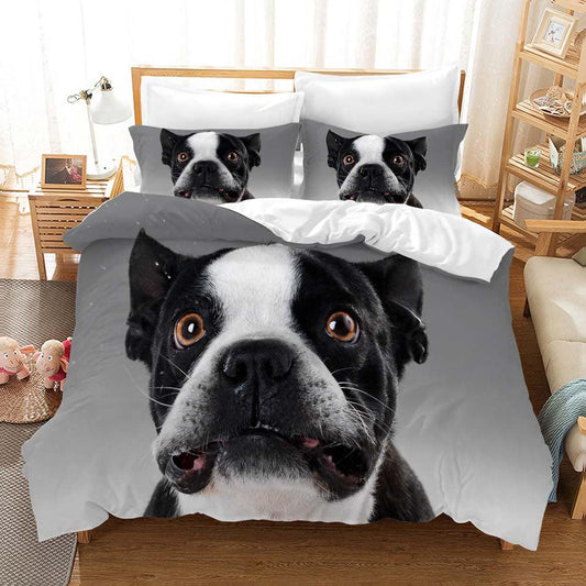 3D Black White Dog Quilt Cover Set Bedding Set Pillowcases 190