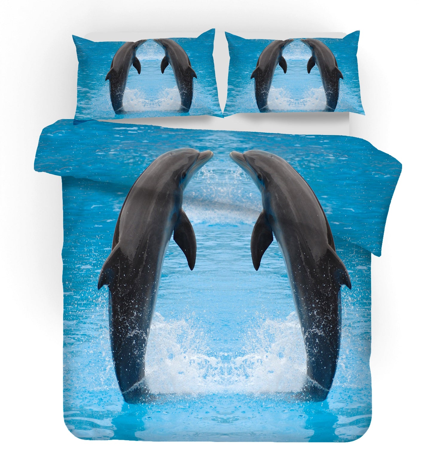 3D Blue Sea Animal Dolphin Quilt Cover Set Bedding Set Duvet Cover Pillowcases 35