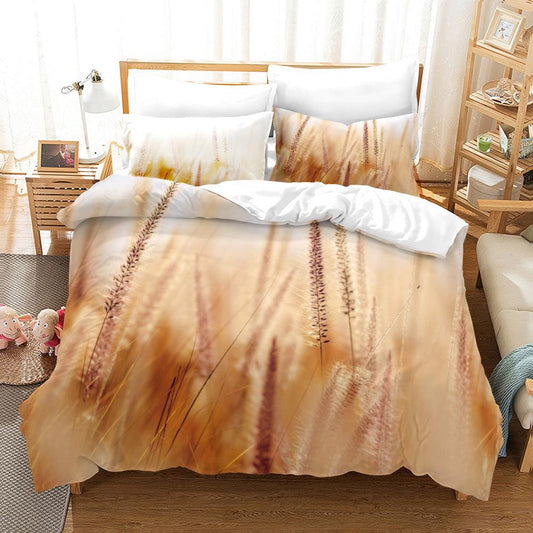 3D Autumn Foxtail Grass Quilt Cover Set Bedding Set Pillowcases 252