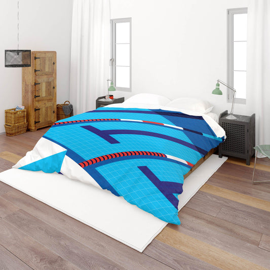 3D Blue Geometry Pattern Quilt Cover Set Bedding Set Pillowcases  48