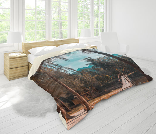 3D Bridge Forest Trees Tropical Quilt Cover Set Bedding Set Pillowcases 60