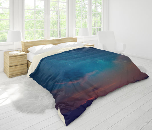 3D Blue Starry Sky Universe Night Quilt Cover Set Bedding Set Pillowcases 30