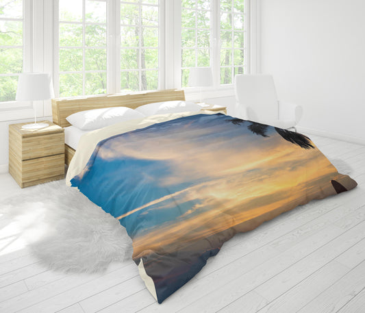 3D Blue Sea Beach Palm Tree Surfboard Quilt Cover Set Bedding Set Pillowcases 44