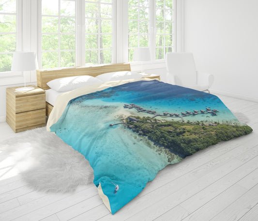 3D Blue Sea Island Forest Quilt Cover Set Bedding Set Pillowcases 43