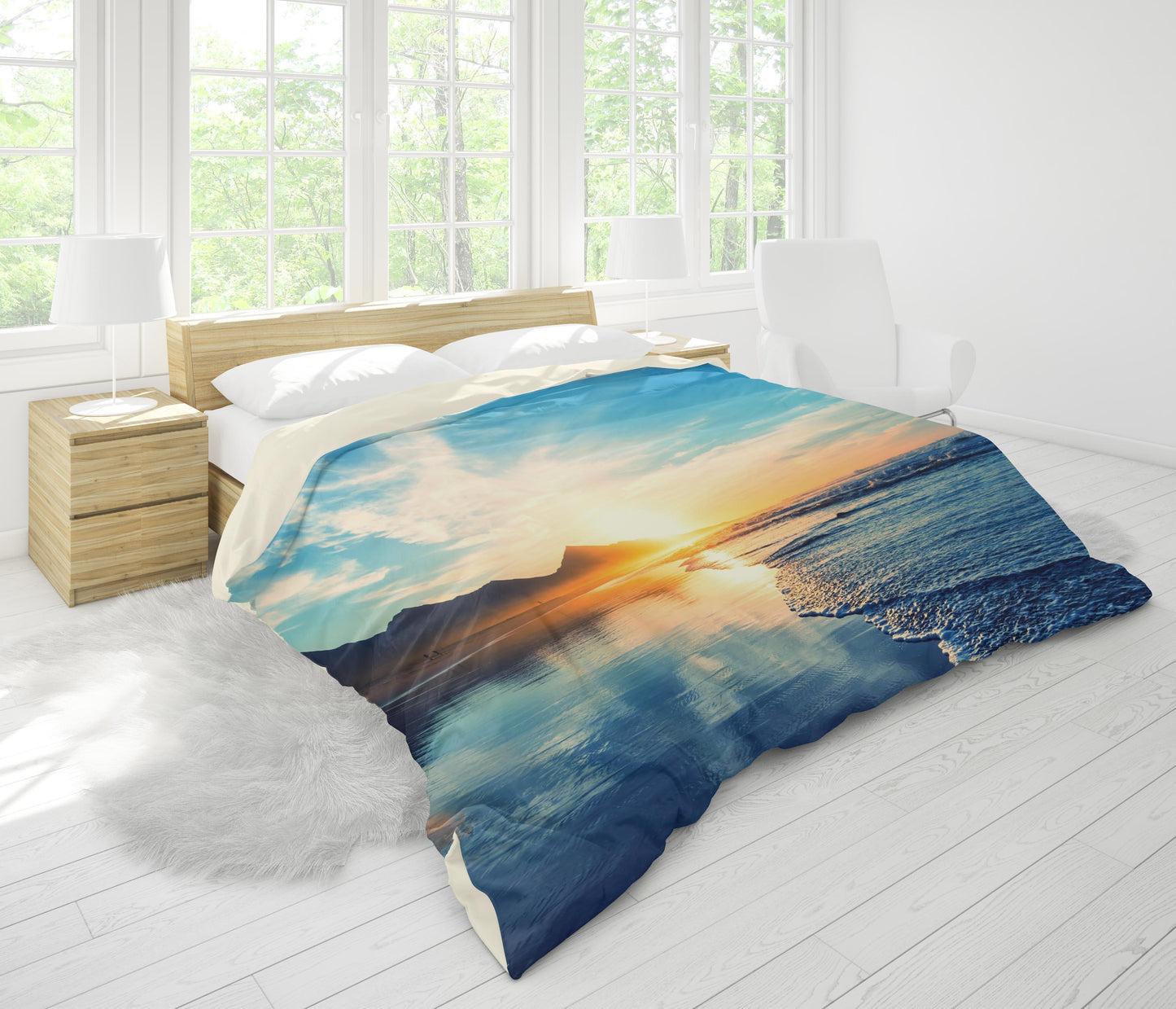 3D Blue Sea Mountains Quilt Cover Set Bedding Set Pillowcases 56
