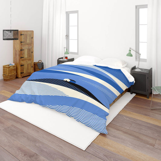 3D Blue White Stripes Quilt Cover Set Bedding Set Pillowcases  41