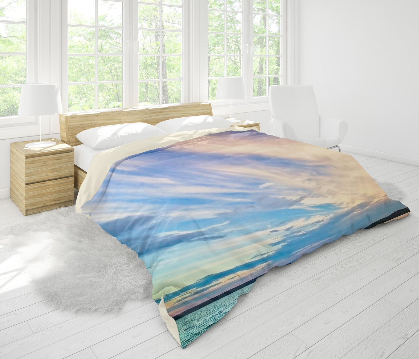 3D Blue Sky Sea Quilt Cover Set Bedding Set Pillowcases 04