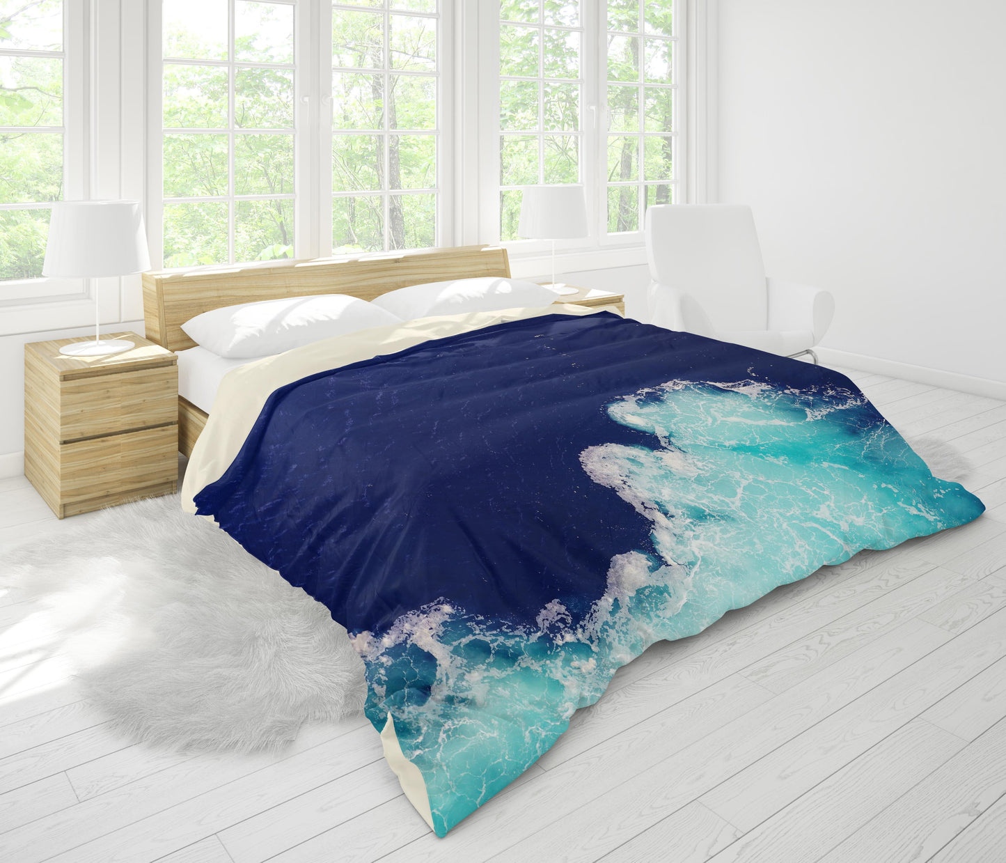 3D Blue Sea Wave Quilt Cover Set Bedding Set Pillowcases 21