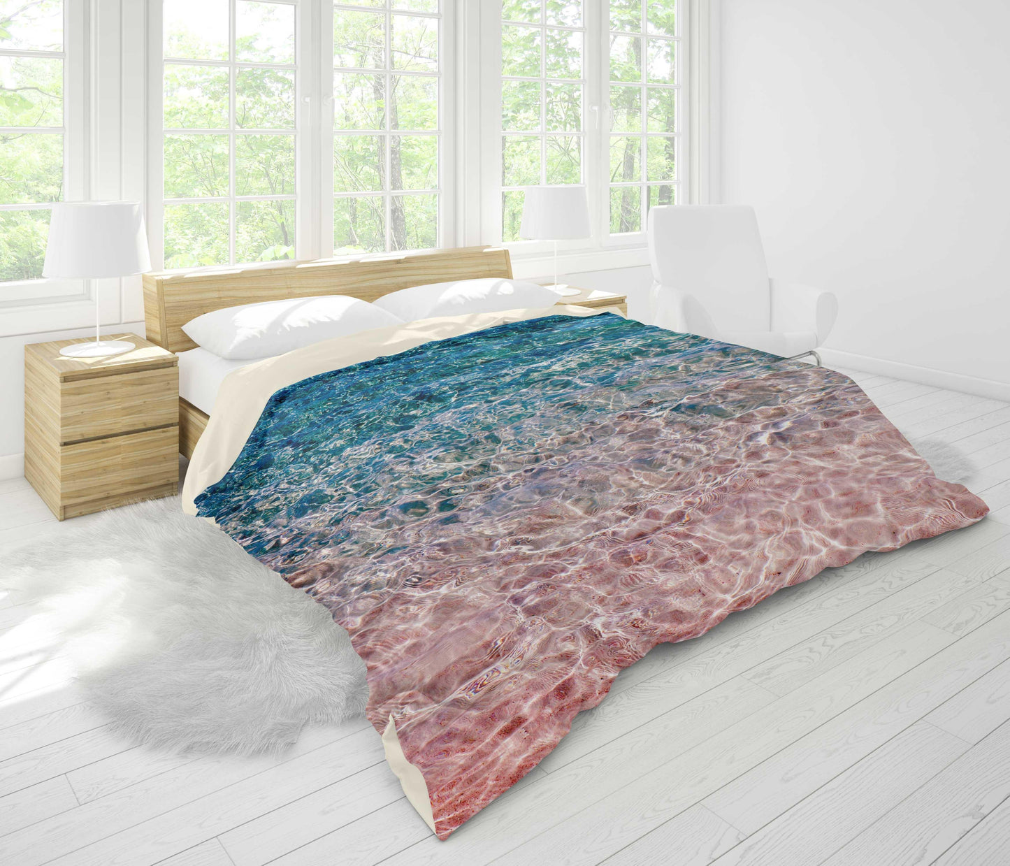 3D Blue Red Sea Ripple Quilt Cover Set Bedding Set Pillowcases 19