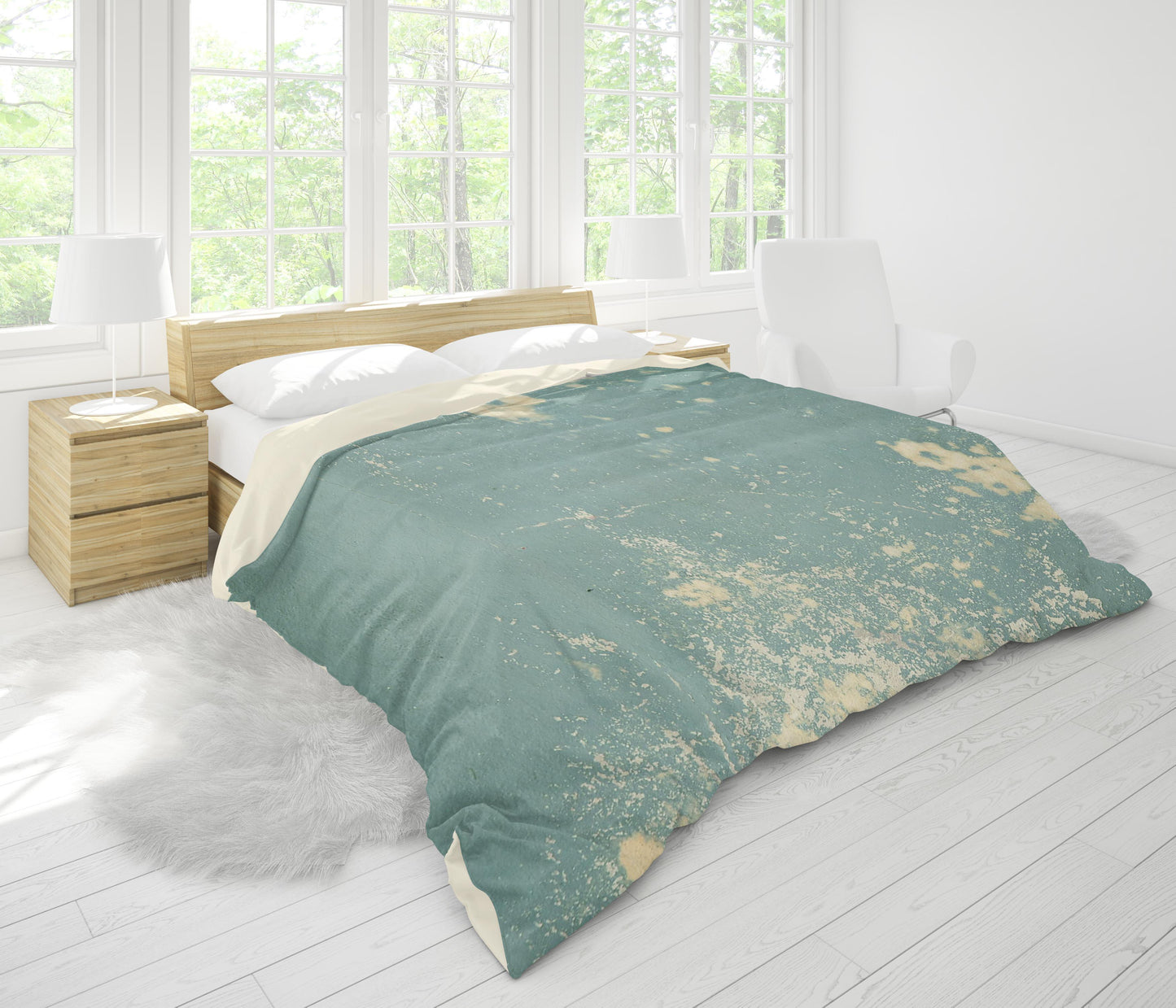 3D Blue Wall Peeling Quilt Cover Set Bedding Set Pillowcases 104