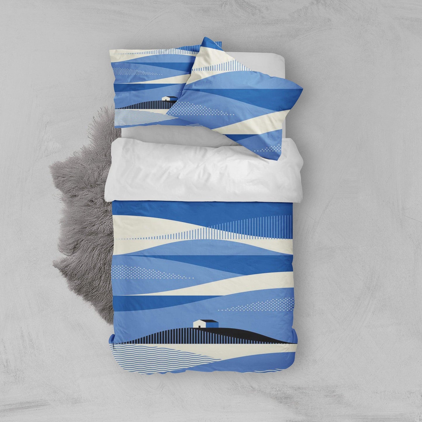 3D Blue White Stripes Quilt Cover Set Bedding Set Pillowcases  41